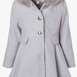 Cremson Girls' Hooded Knee-Length Winter Dress Coat Outerwear Size 10/12